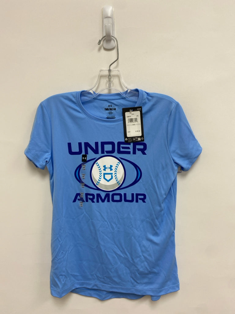 NWT Under Armour SIZE M Powder Blue White Baseball Girl&
