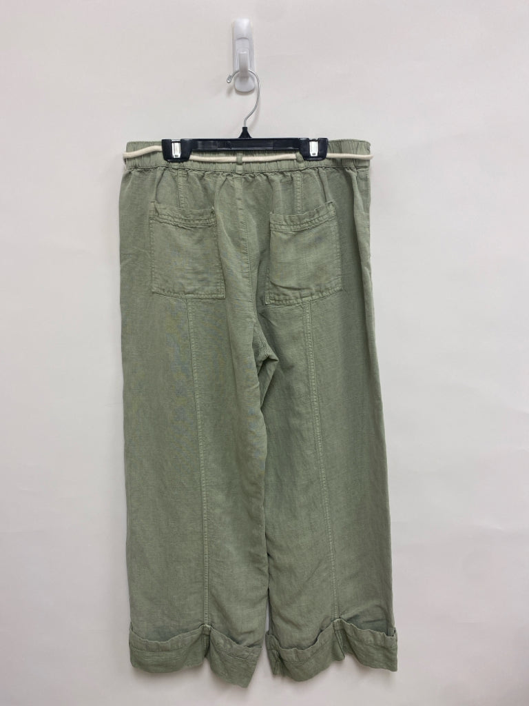 Size M Sage Wide Leg Linen Blend Ladies Pants