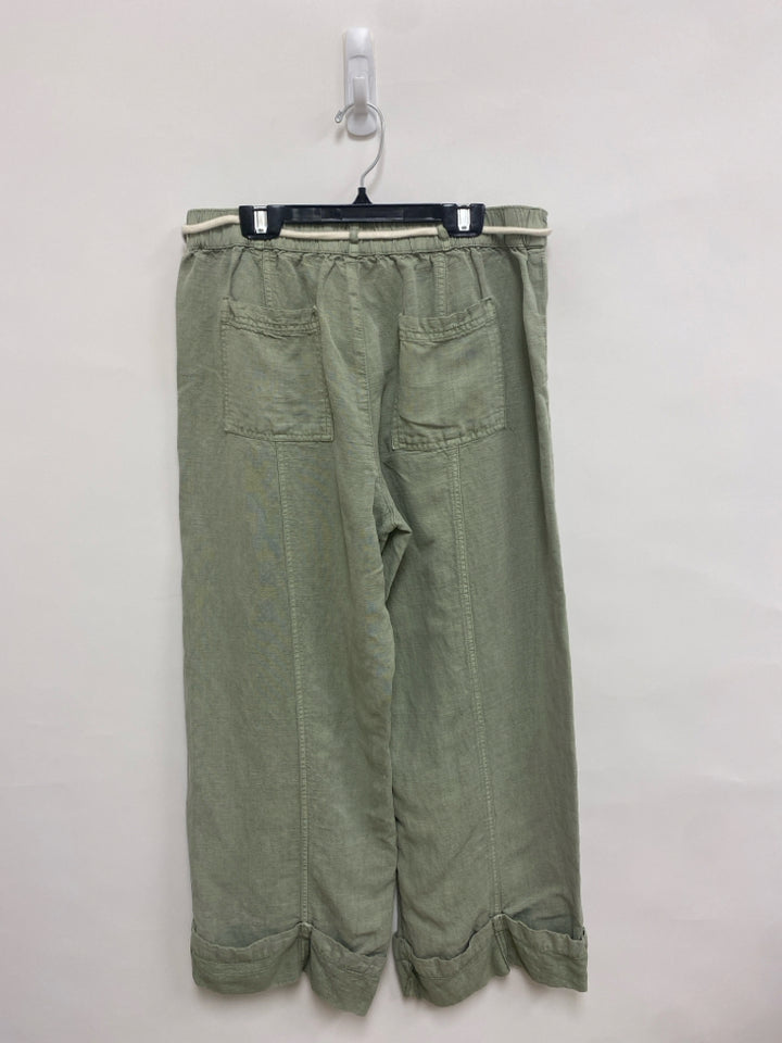 Size M Sage Wide Leg Linen Blend Ladies Pants
