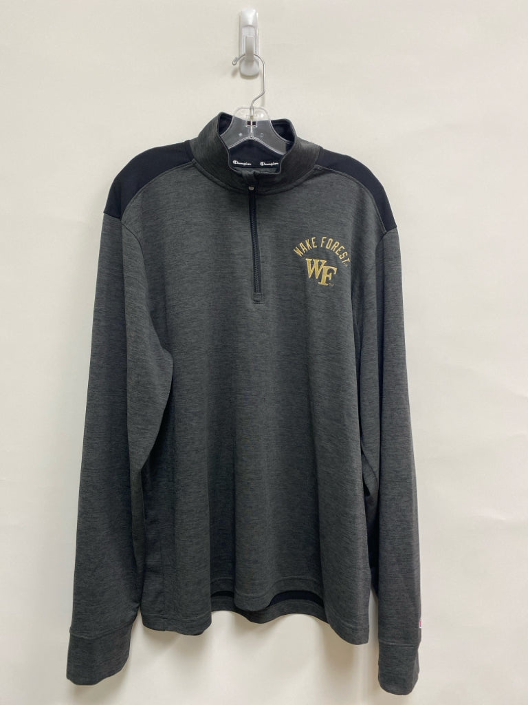 Champion Size L Black Charcoal Streaked Quarter Zip Men&