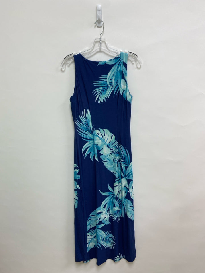 NWT Tommy Bahama Size XS Navy Aqua Leaves Maxi Ladies Dress