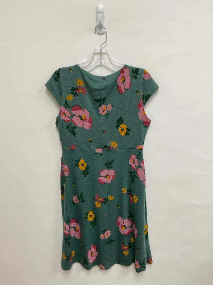 Toad &amp; Co. Size S Seafoam Pink/Orange Flowers V Neck Ladies Dress