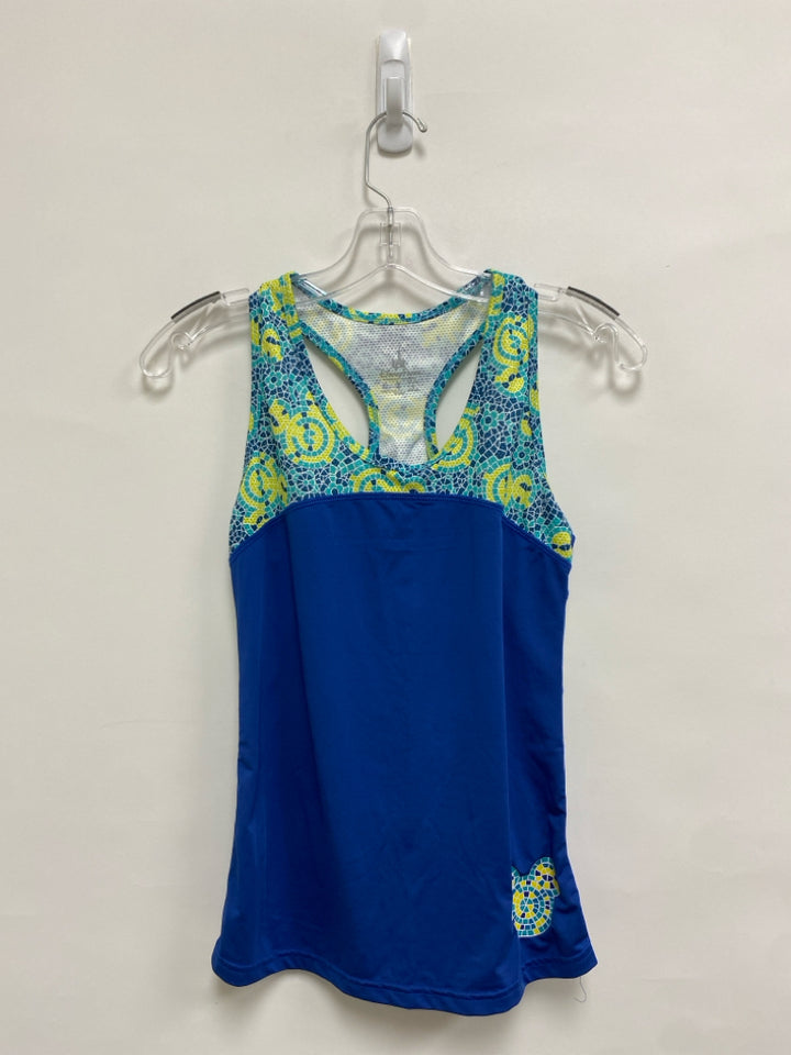 Disney Size XS Turquoise Green/Blue Mosaic Sleeveless Athletic Top