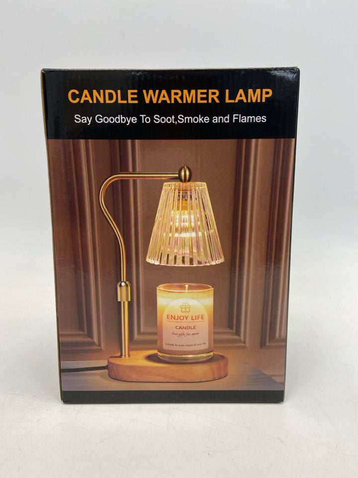 NEW/BOX Gold Clear Metal/Glass Candleholder(s)