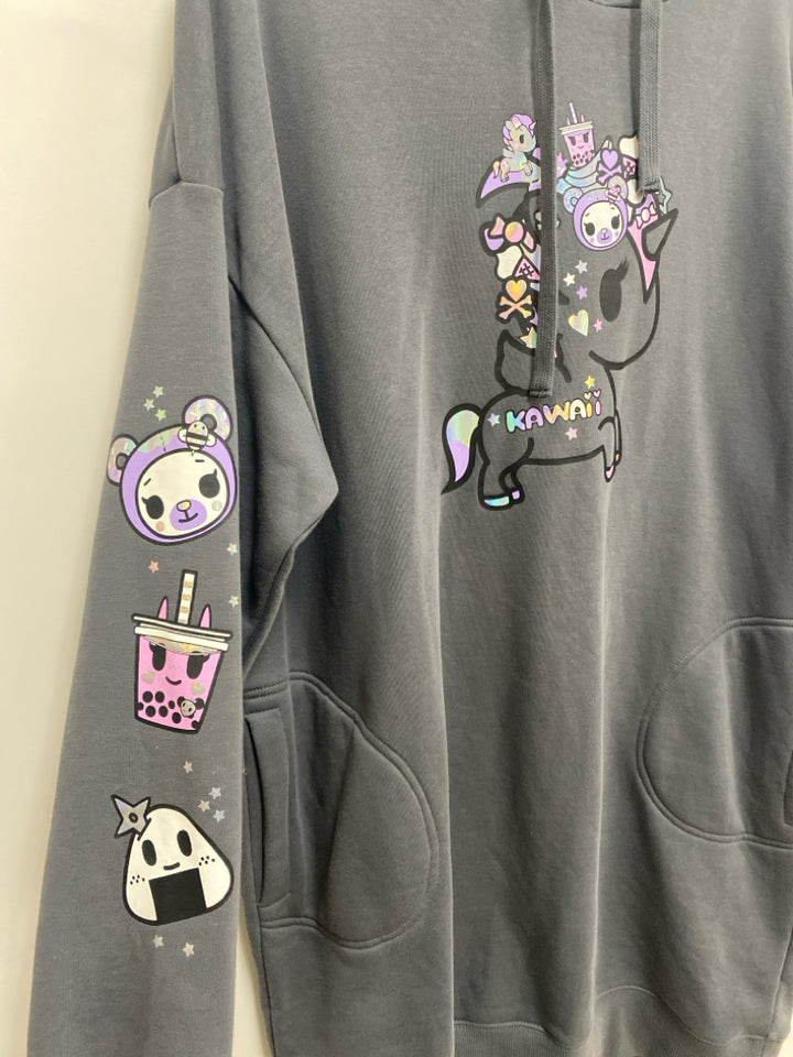 Size XL Gray Lavender Unicorn Hooded Ladies Lounge Dress