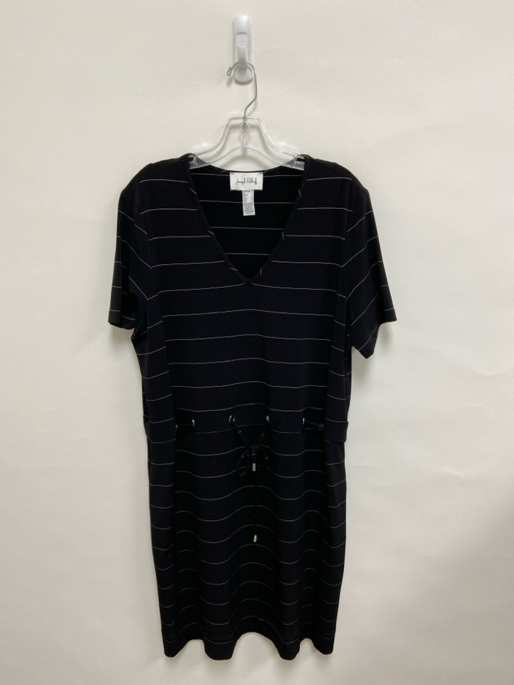 joseph ribkoff  SIZE  16 Black White Striped Plus Size Dress