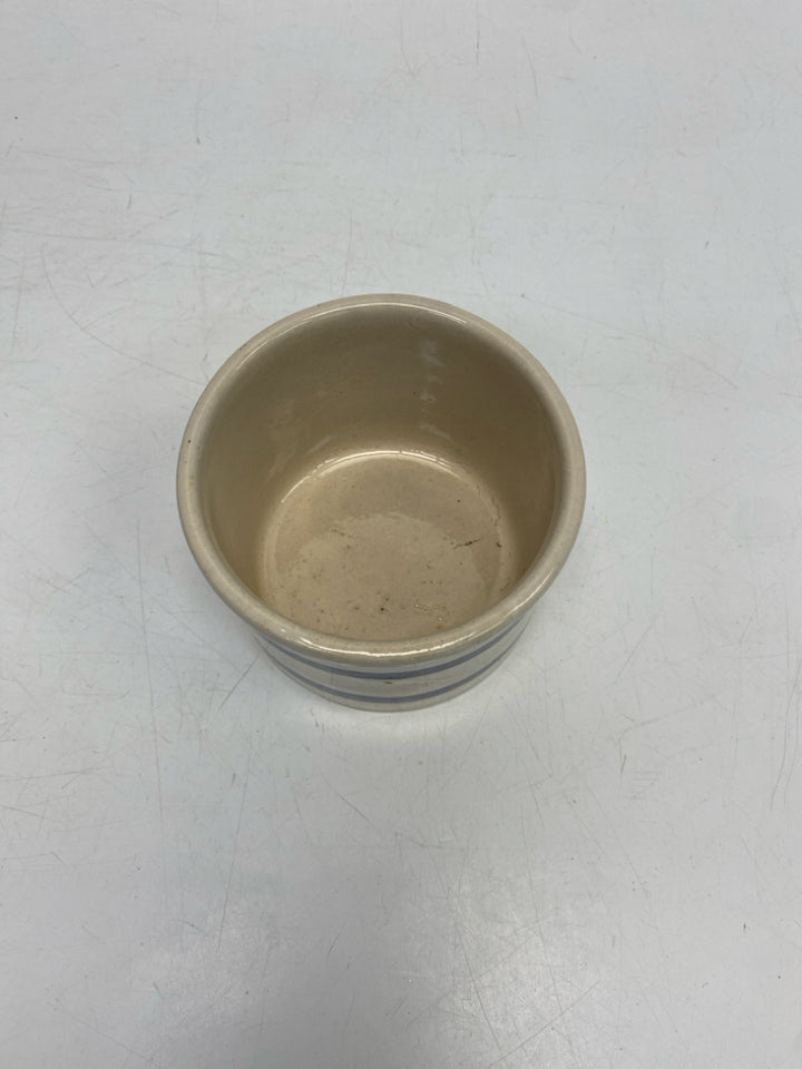 Tan Blue Striped Pottery