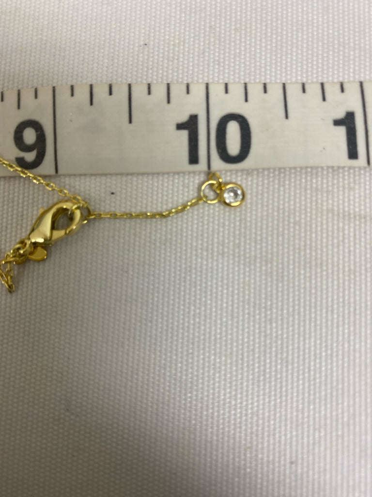 Kate Spade Gold Color Black Flowers Necklace