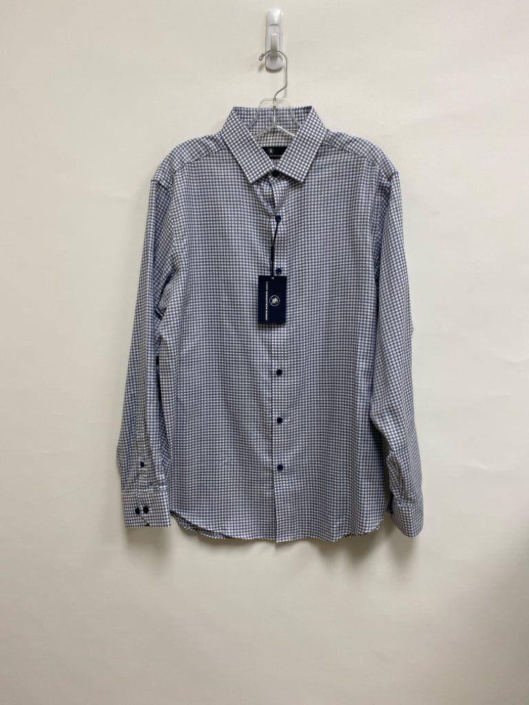 NWT Hart Schaffner Marx Size L Slate Blue White Men&