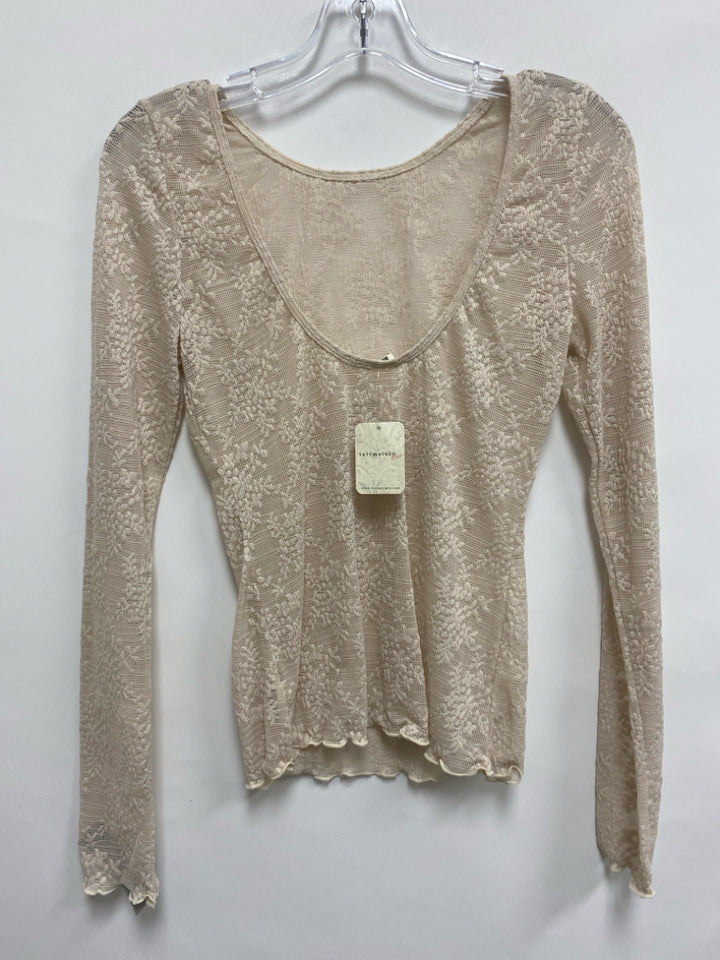 NWT Free People Size S Beige Lace Ladies Top