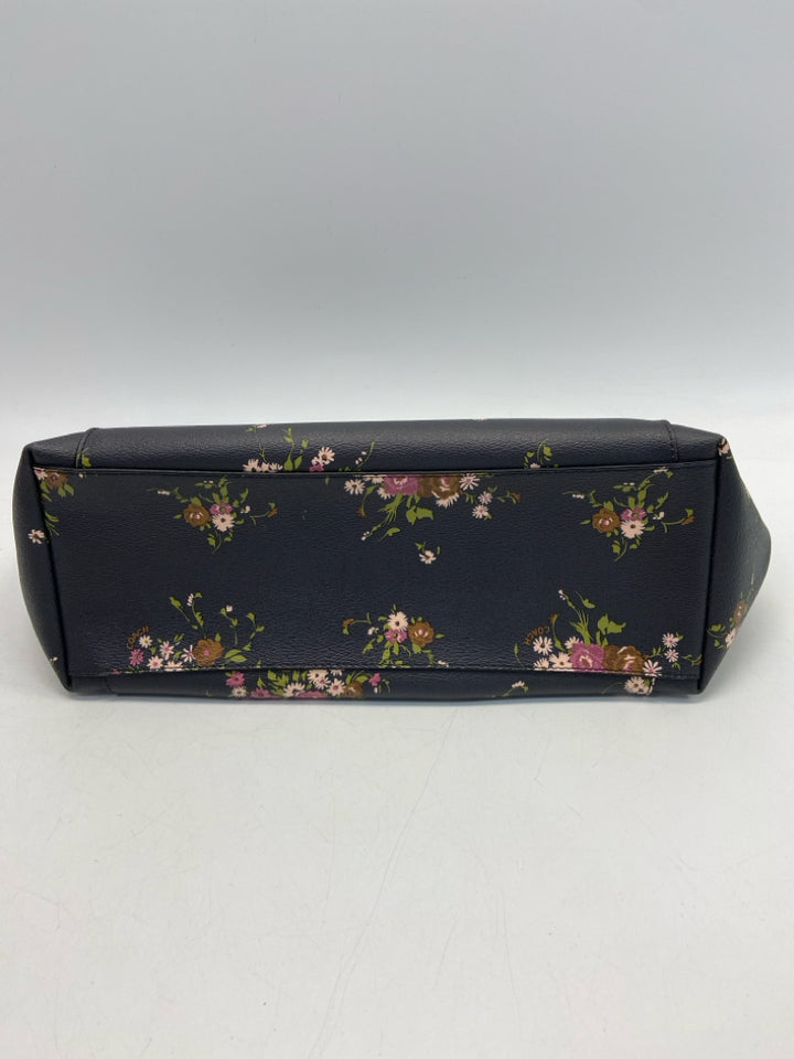 Coach Dark Navy Pink/Green Flower(s) Ava Tote 28965