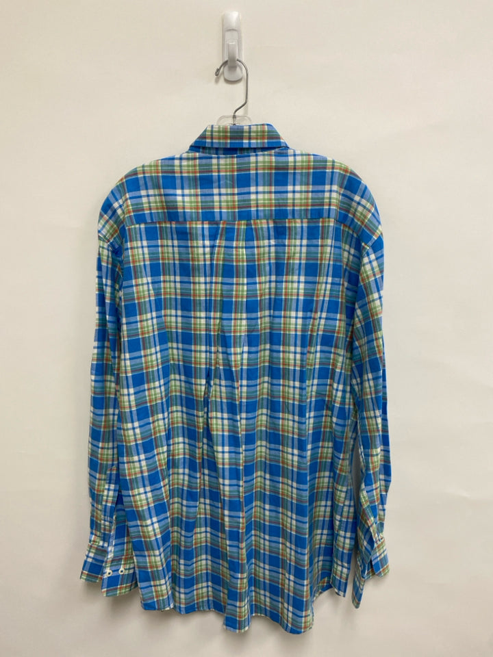 Peter Millar Size XL Blue/Green White/Red Plaid Men&