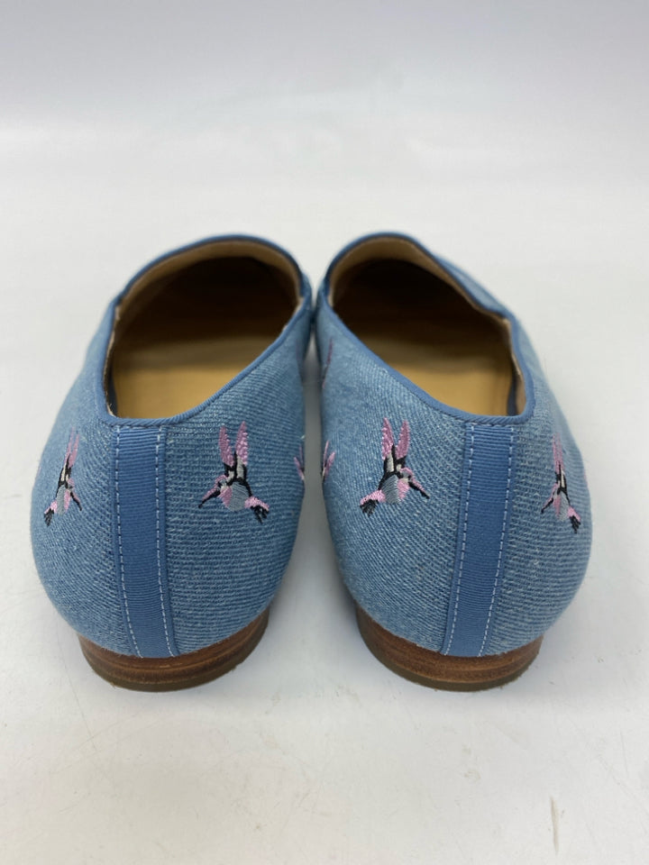 Talbots  Size 9 Denim Pink/Blk Hummingbird(s) Flats