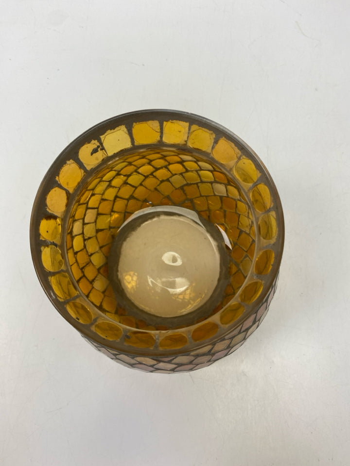 Amber Diamond Print Candleholder(s)