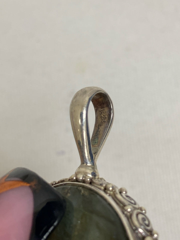 Silver Multi Color Stones Pendant