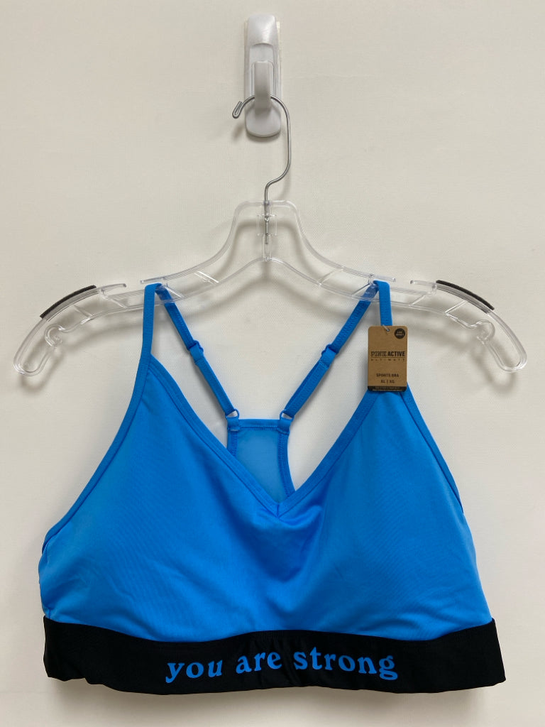 NWT Victoria Secret Size XL Blue Black Athletic  Bra