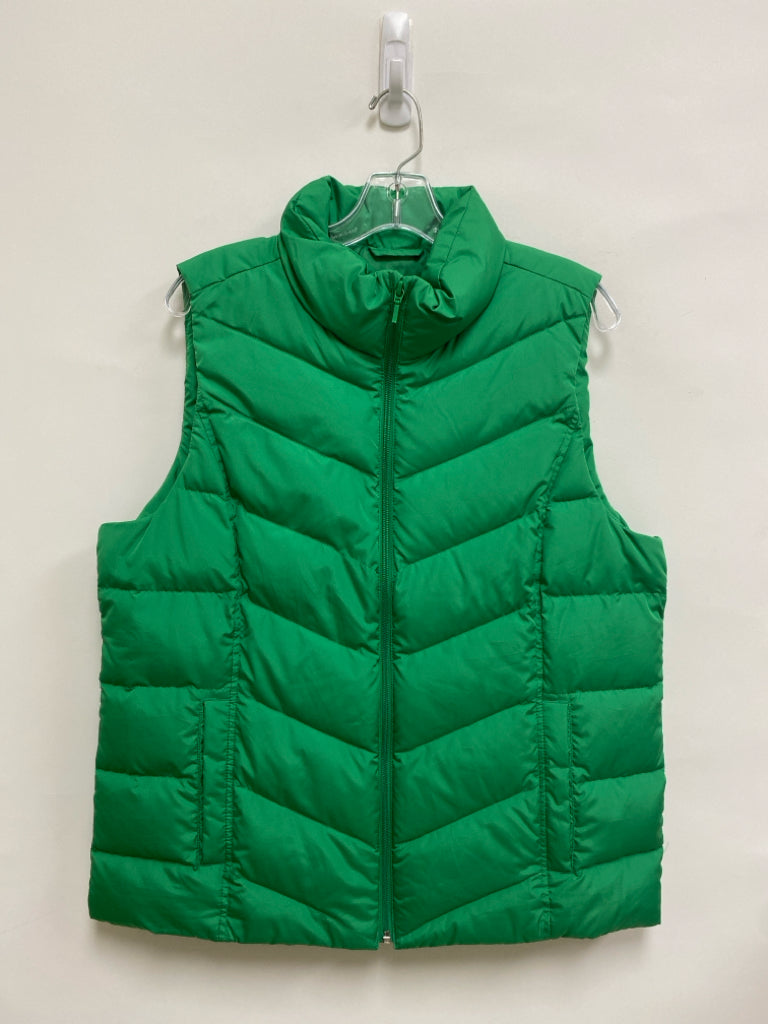 Lands End Size L Kelly Green Puffer Ladies Vest