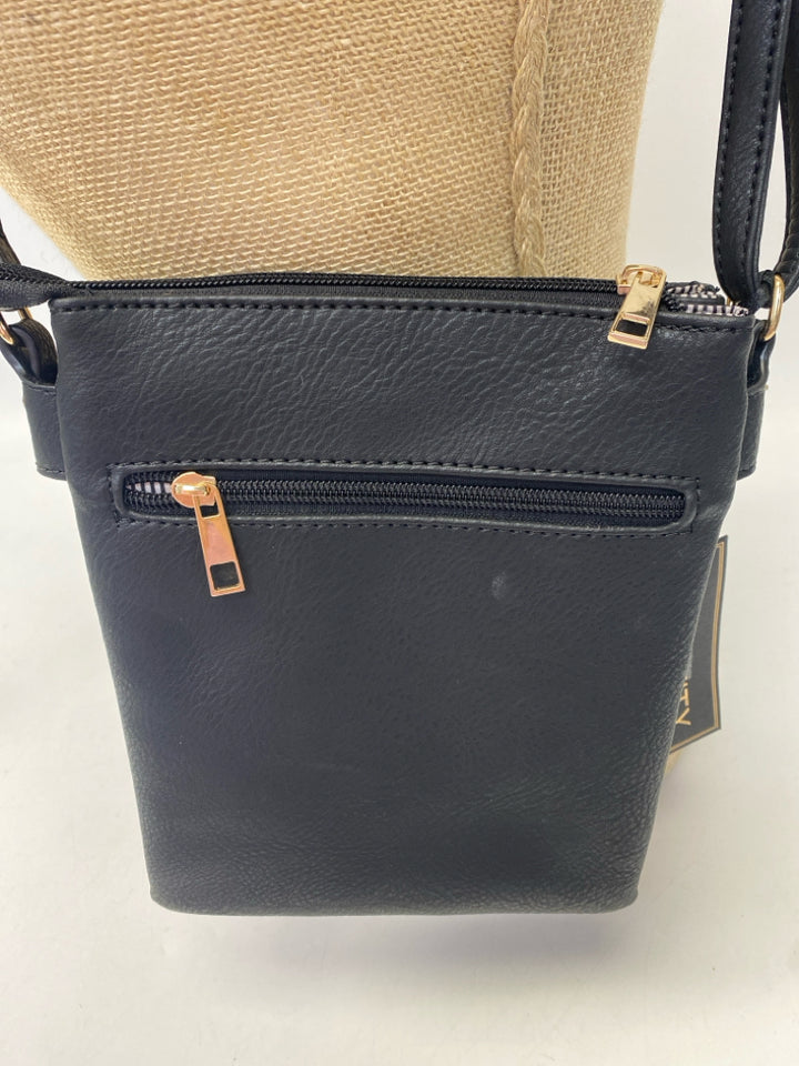 NWT Black Gold Zipper Crossbody