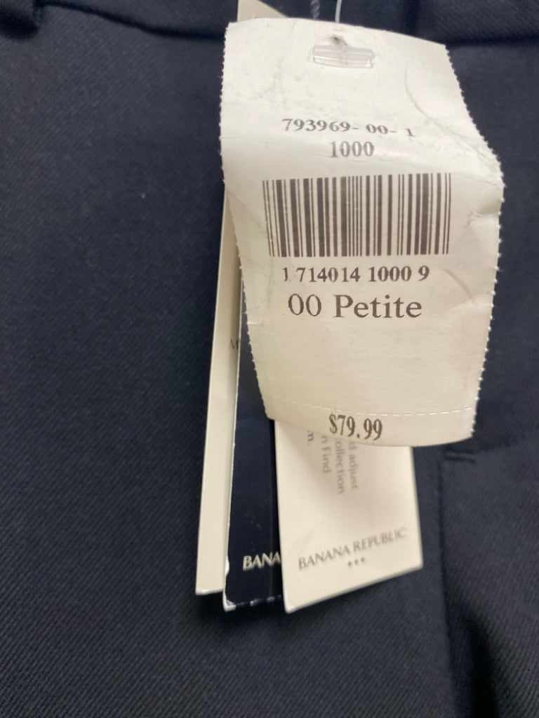 NWT Banana Republic Size 00P Black Petite Pants