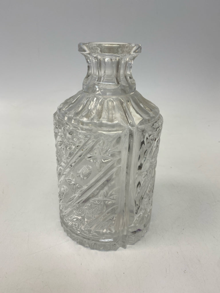 Clear Cut-Glass Vase