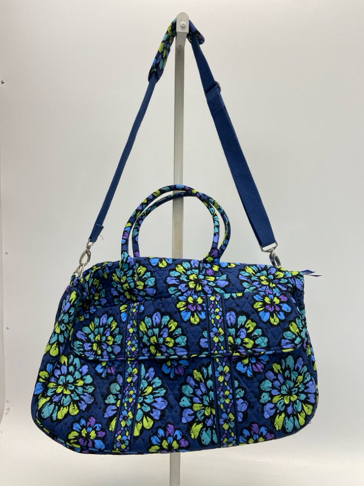 Vera Bradley Blue Green/Purple Flowers Duffle Bag