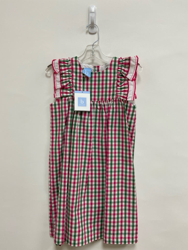 NWT Bella Bliss SIZE 7 White Green/Pink Checkered Girl&
