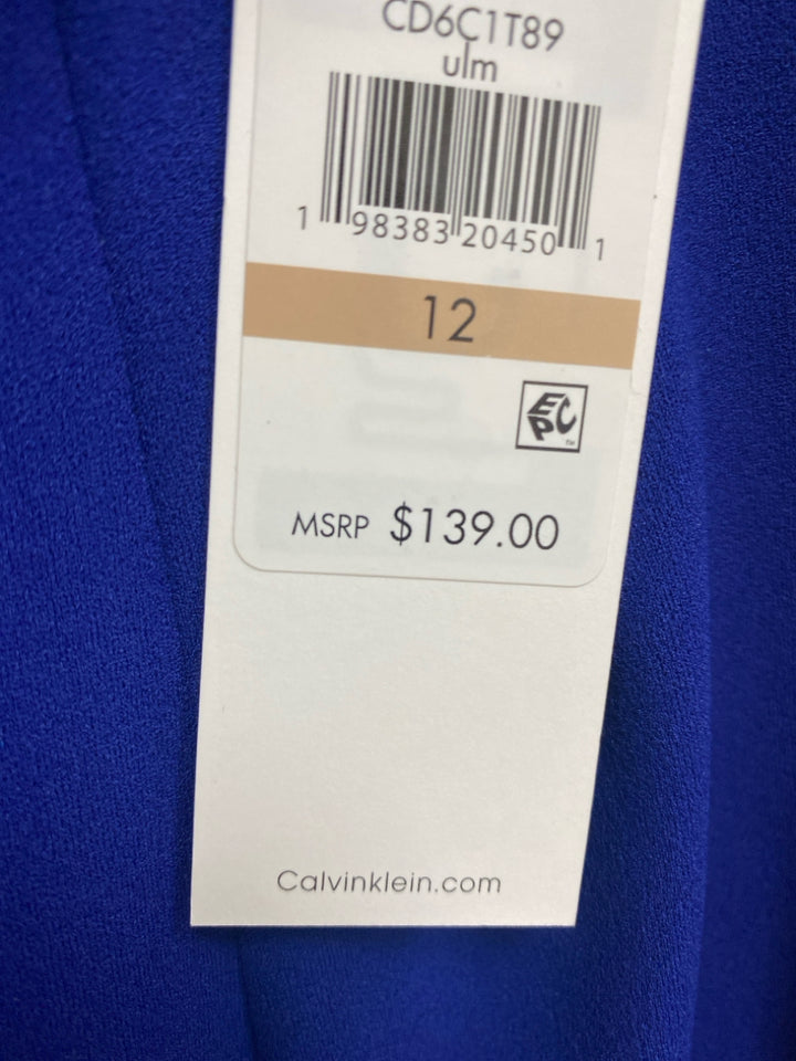 NWT Calvin Klein Size 12 Royal Blue Sleeveless Ladies Dress