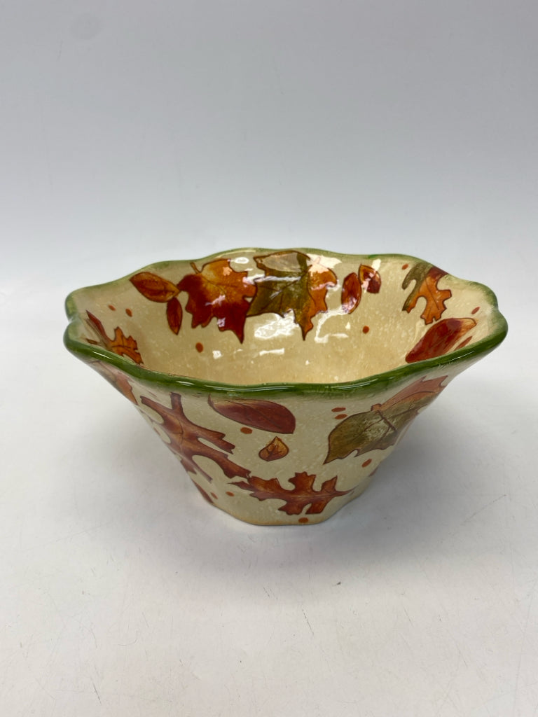 Tan Orange/Multi Leaves Ceramic Fall