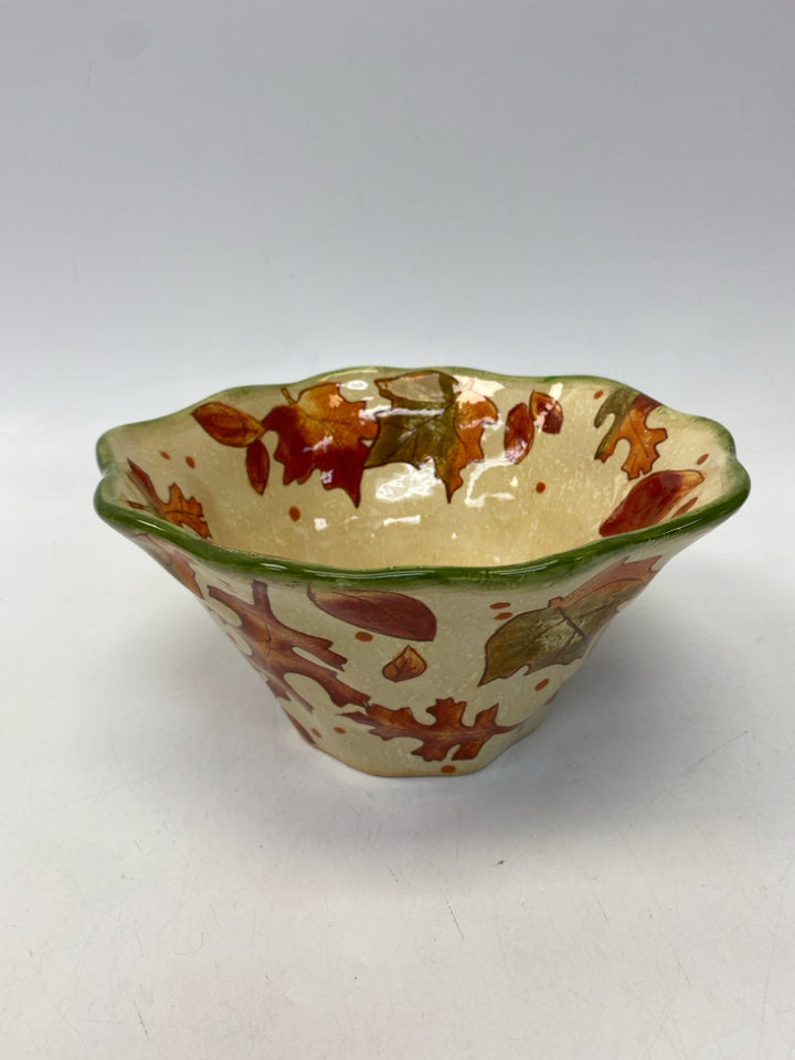 Tan Orange/Multi Leaves Ceramic Fall