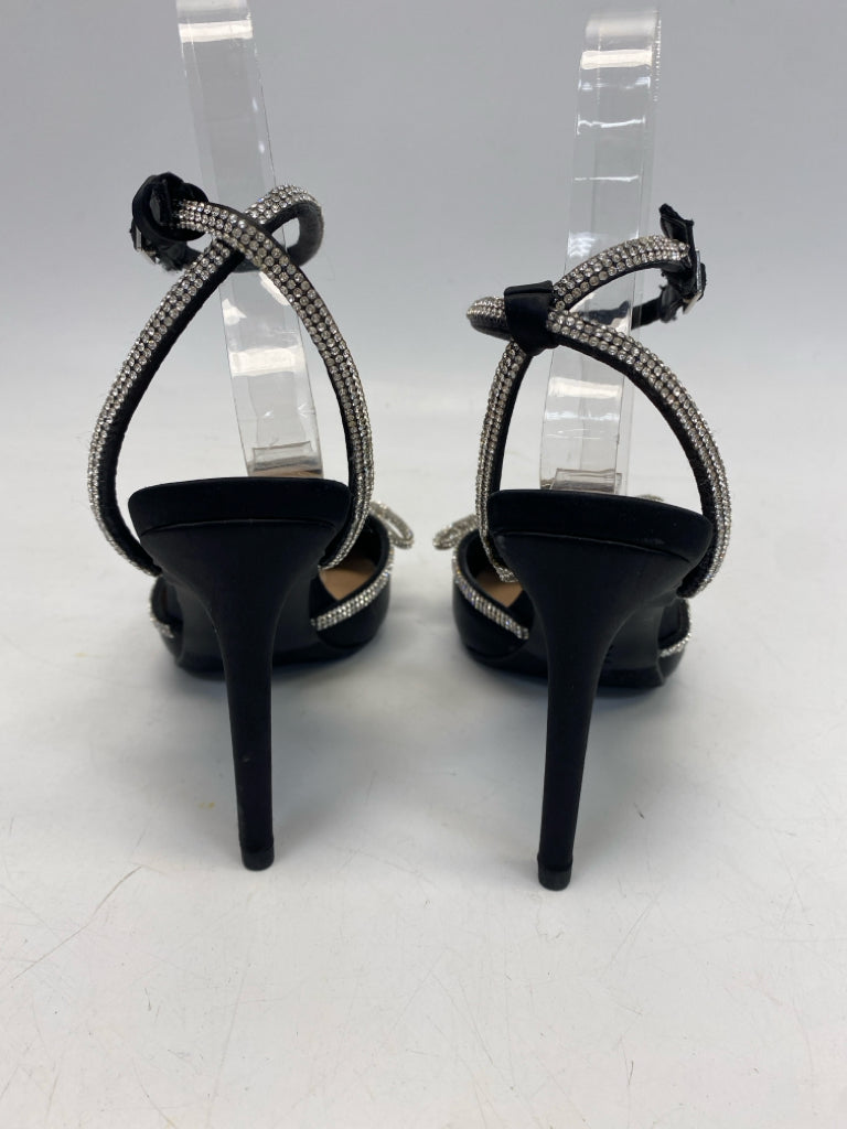 BCBG US Shoe Size 6.5 Black Silver Rhinestone(s) Heels