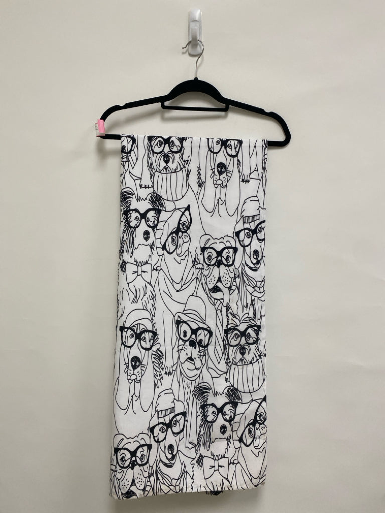 White Black Dogs Shower Curtain