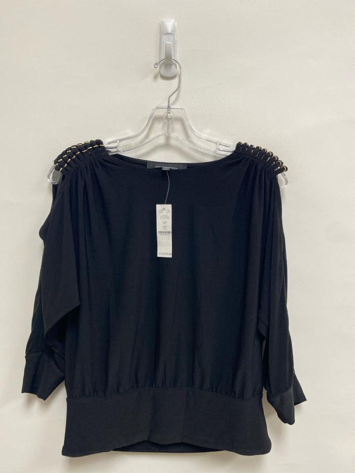 NWT WHBM Size XS Black Cold Shoulder Ladies Top