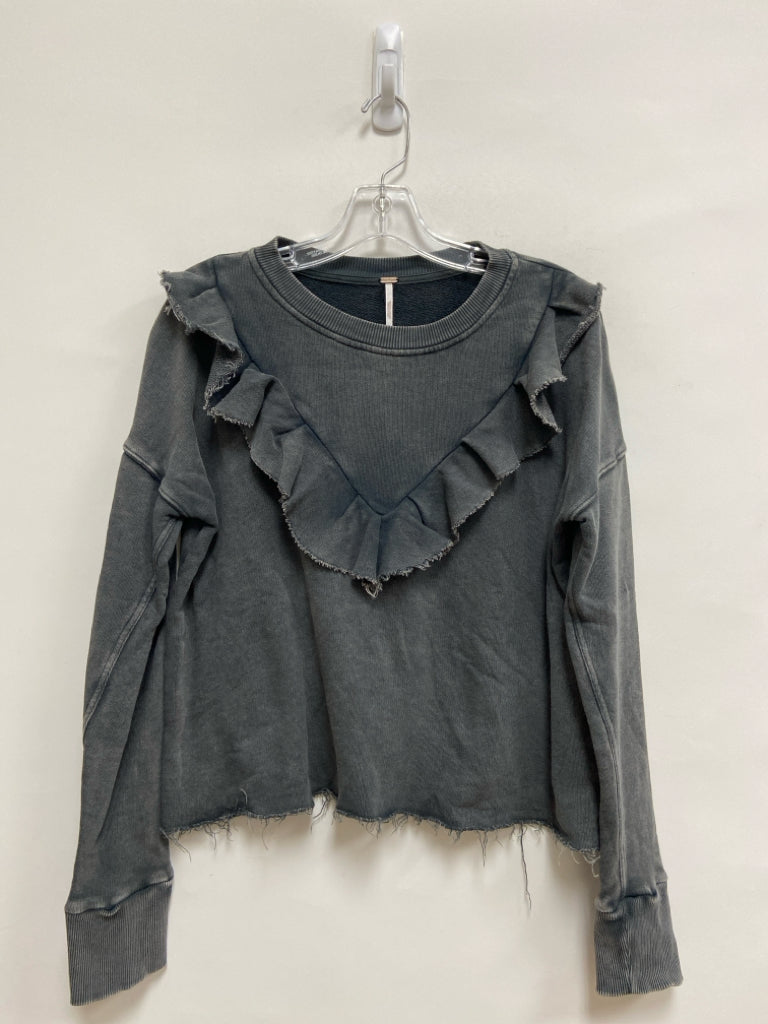 Free People Size S Dark Gray Ruffles Ladies Top