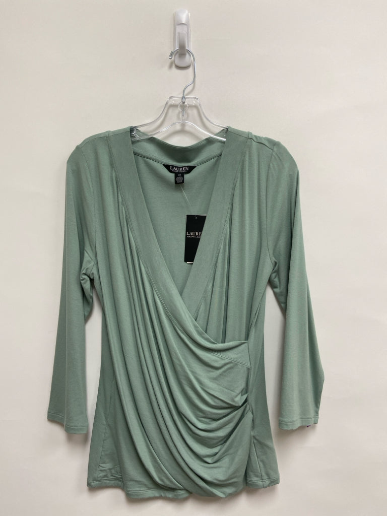 NWT Lauren Ralph Lauren Size L Seafoam V Neck Ladies Top