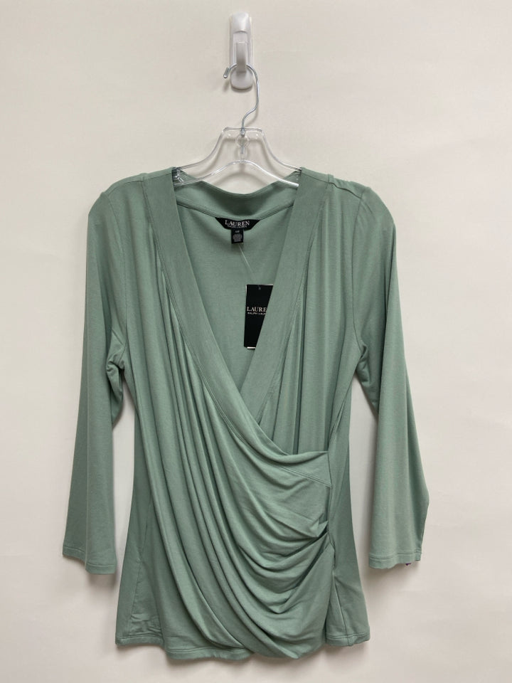 NWT Lauren Ralph Lauren Size L Seafoam V Neck Ladies Top