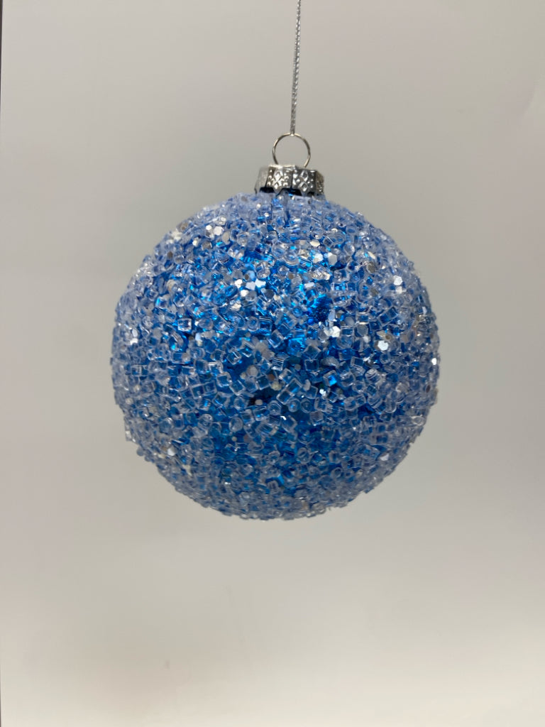 Blue Frosted Ornaments