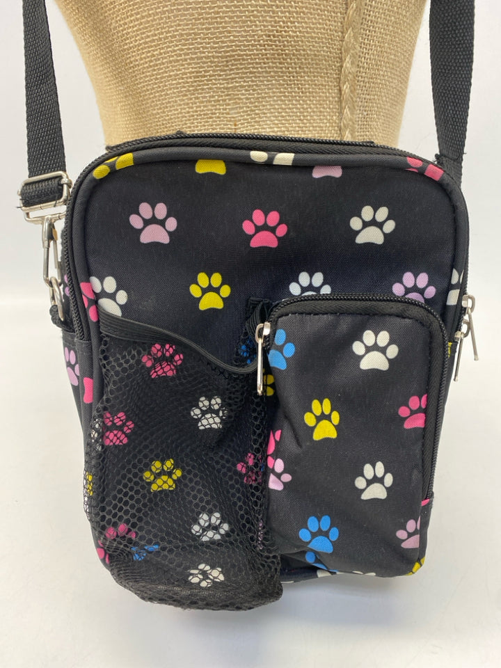 Black Multi-Color Paw Print(s) Crossbody