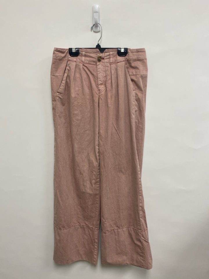 Free People Size 4 Dusty Pale Pink Pleated Wide Leg Ladies Pants