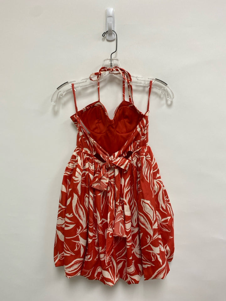 band of the free Size S Red White Leaves Halter Ladies Dress