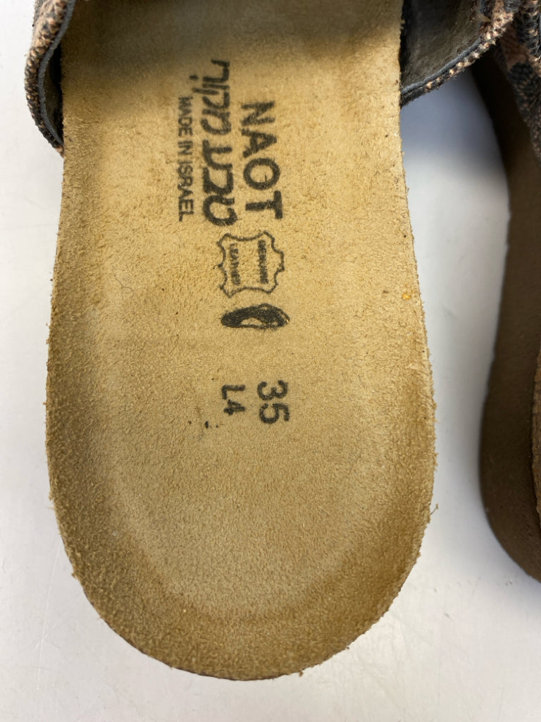 Naot  Size 4 Brown Black Snakeprint Sandals
