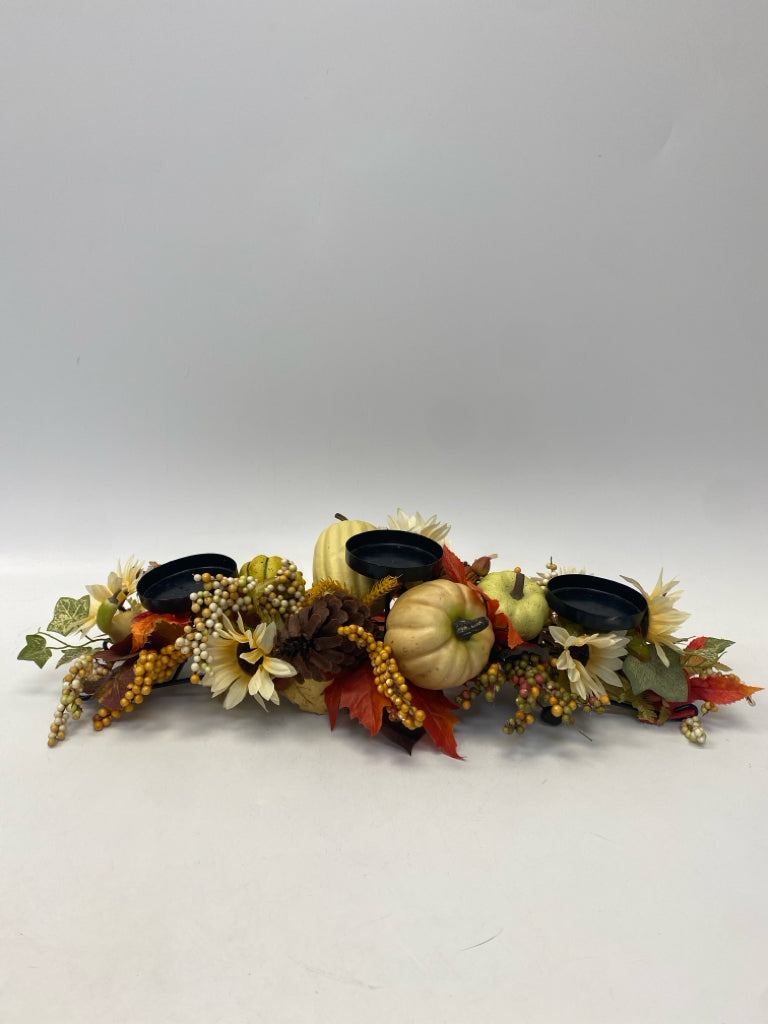 Cream Iridescent Pumpkin Metal Fall