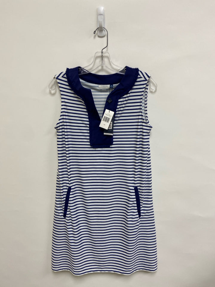 NWT CABANA LIFE Size XS Navy White Striped Sleeveless Ladies Dress