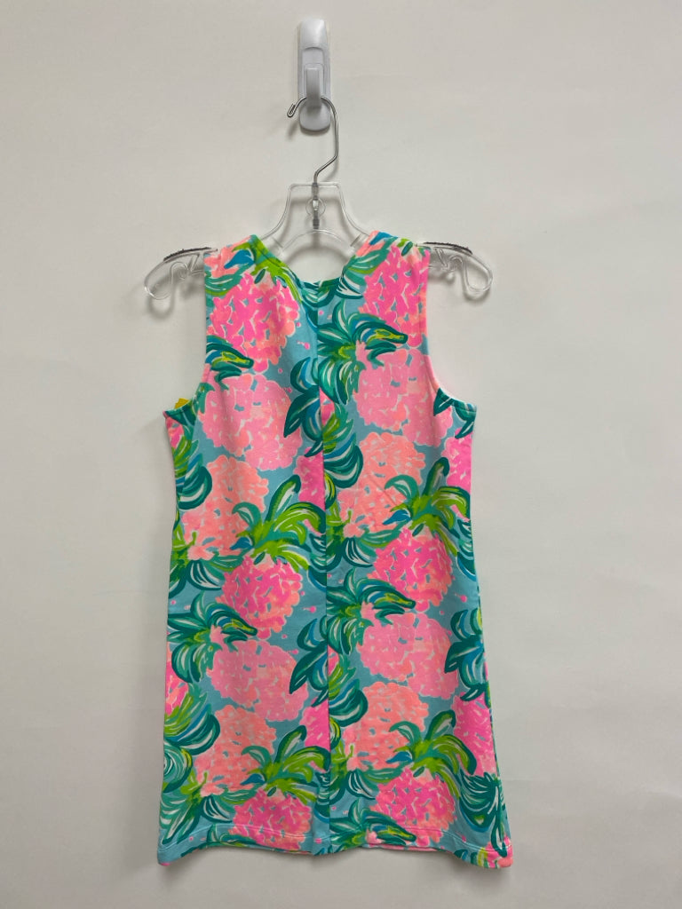 LILLY PULITZER SIZE 8/10 Pink Green/White Flowers Sleeveless Girl&
