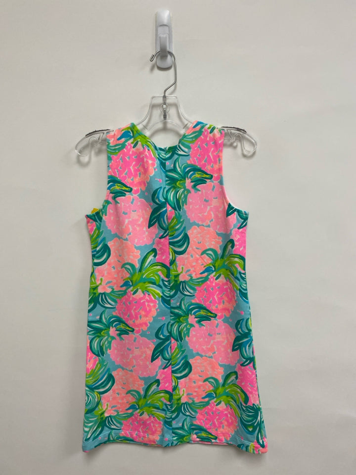 LILLY PULITZER SIZE 8/10 Pink Green/White Flowers Sleeveless Girl&