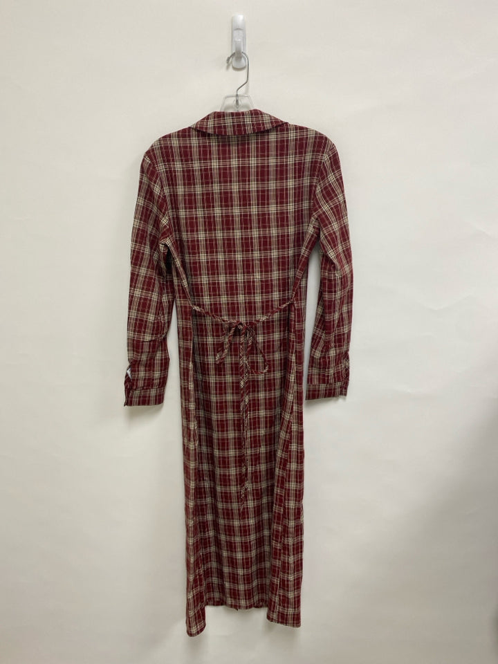 NWT Size S Brick Beige Plaid Button Up Ladies Dress