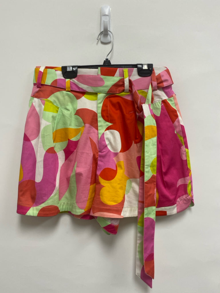 Crosby Size M Pink/White Orange/Multi Abstract Ladies Shorts