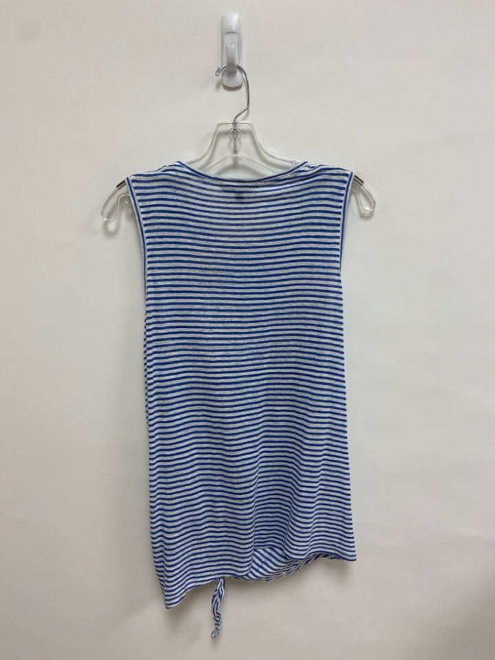 Banana Republic Size M White Blue Striped Sleeveless Ladies Top