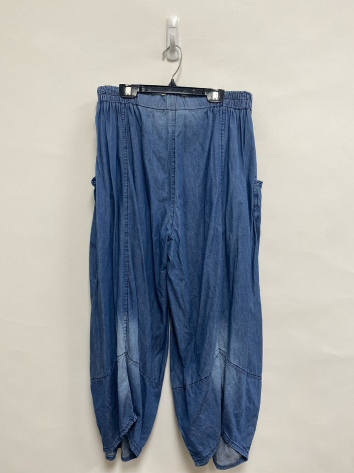 Kekoo Size 2 Blue Pull-on Chambray Ladies Pants