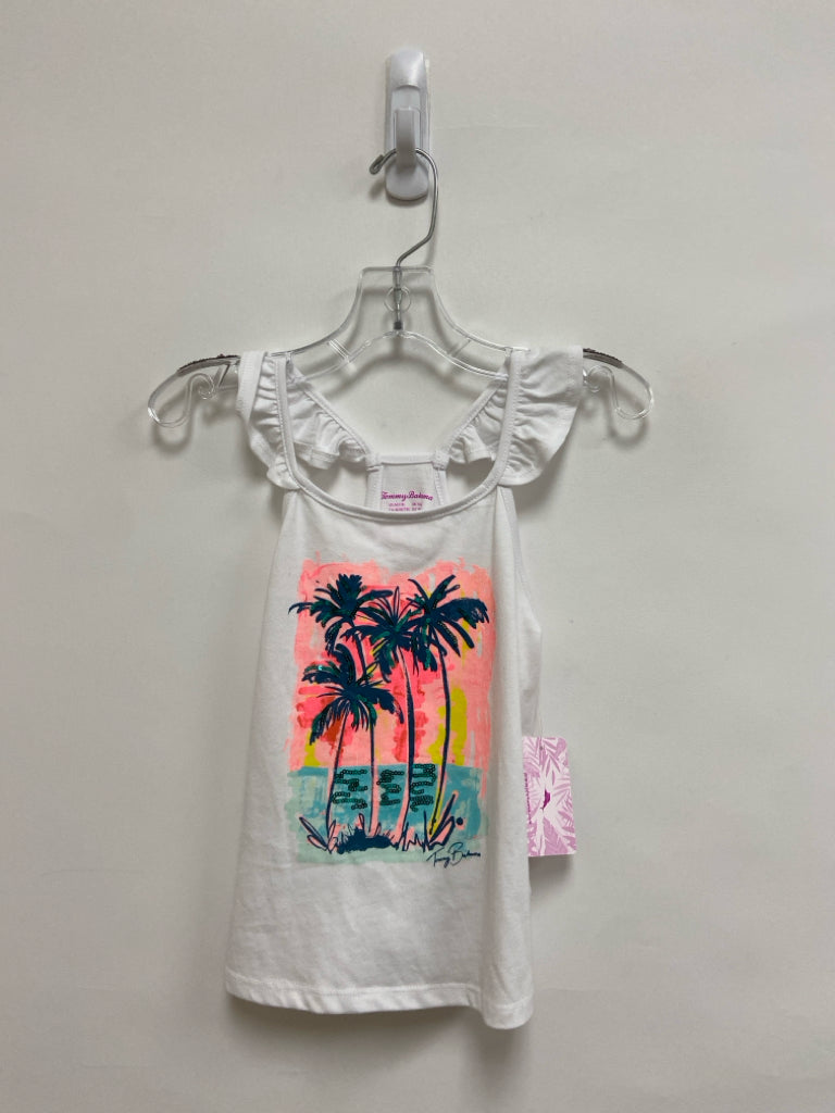 NWT Tommy Bahama SIZE 7/8 White Coral/Multi Palm Tree Sleeveless Girl&