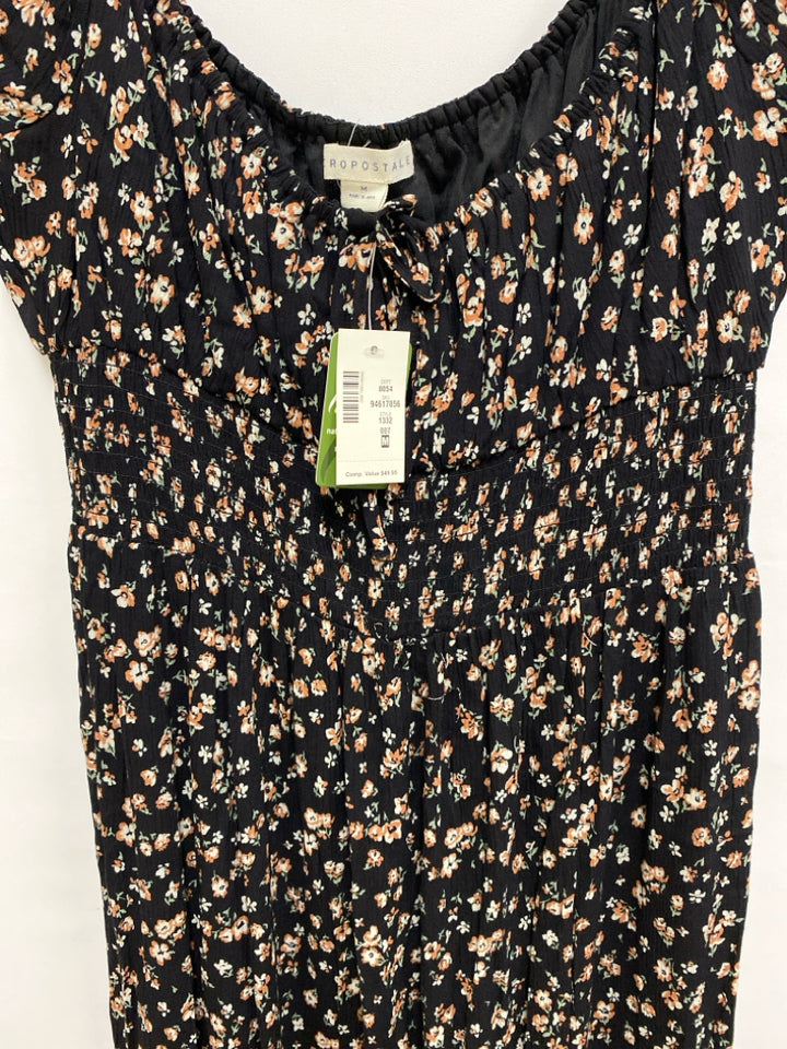 NWT Aeropostale Size M Black/Green Cream/Tan Crinkle Sleeveless Ladies Dress